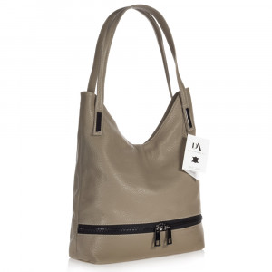 Geanta dama din piele naturala DiAmanti Tuscania Taupe